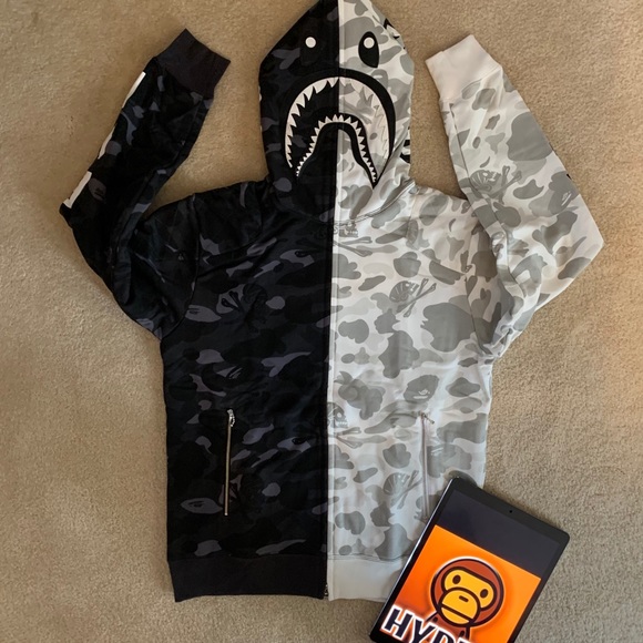 Bape Other - Bape A Bathing Ape X NBHD Shark Split Color Hoodie